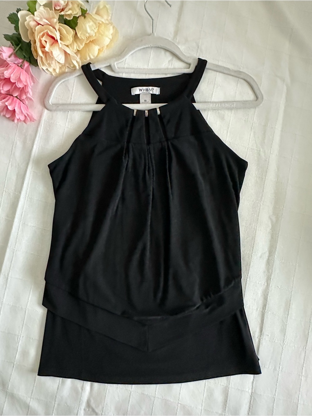 White House Black Market BRAND NEW Black Embellished High-Neck Sleeveless Top!